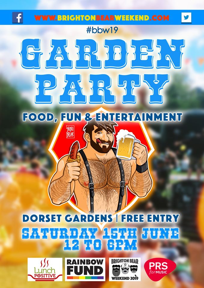 Brighton Bear Weekend's Garden Party 2019 poster